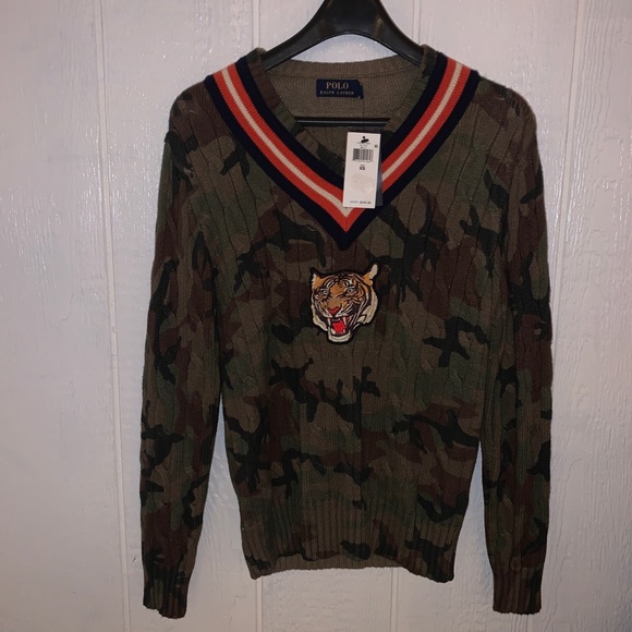 Polo Ralph Lauren Other - Camo V Neck Sweater (FITS LIKE SIZE SMALL)